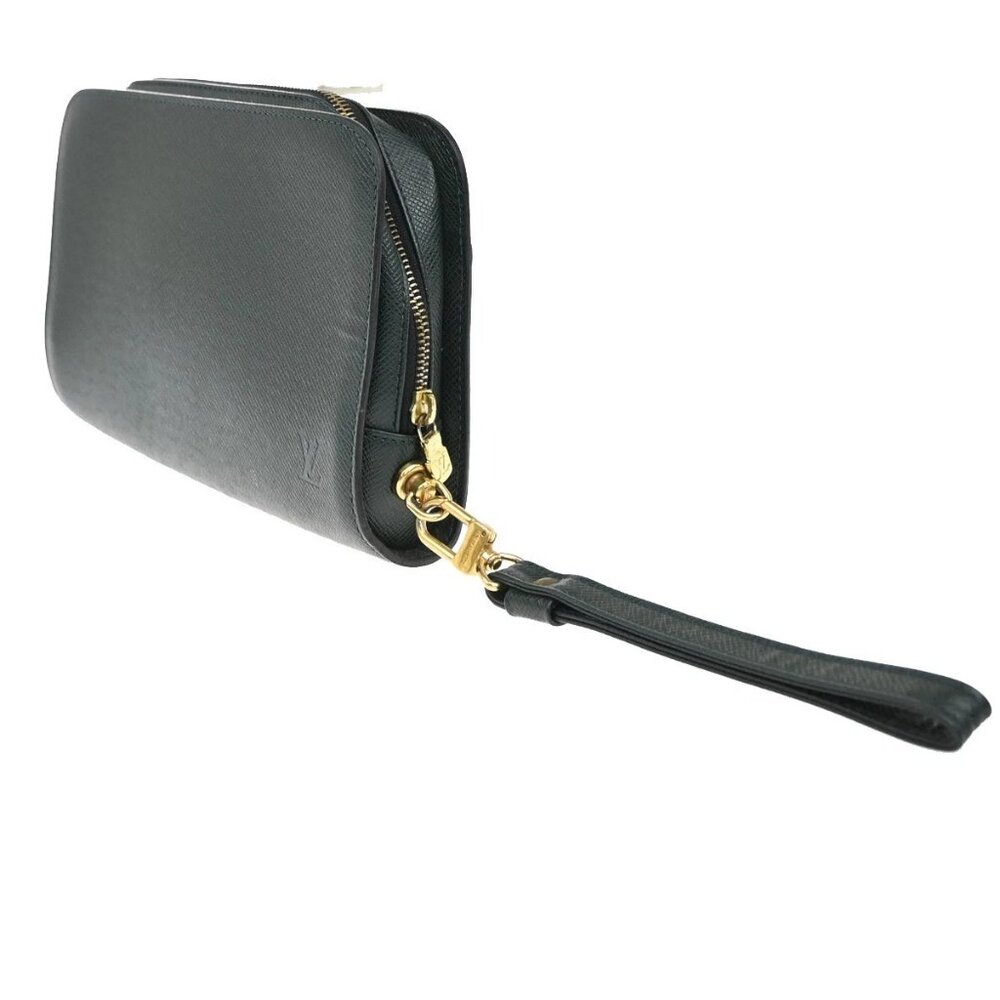 LOUIS VUITTON LV Logo BAIKAL Clutch Hand Bag Taiga Leather Epicea M30184 66KB262 - Picture 2 of 15